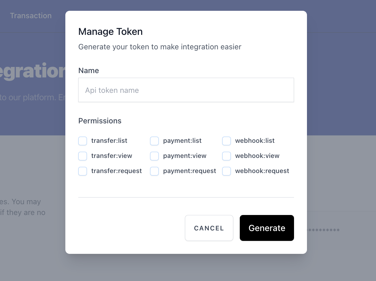 Generate Token